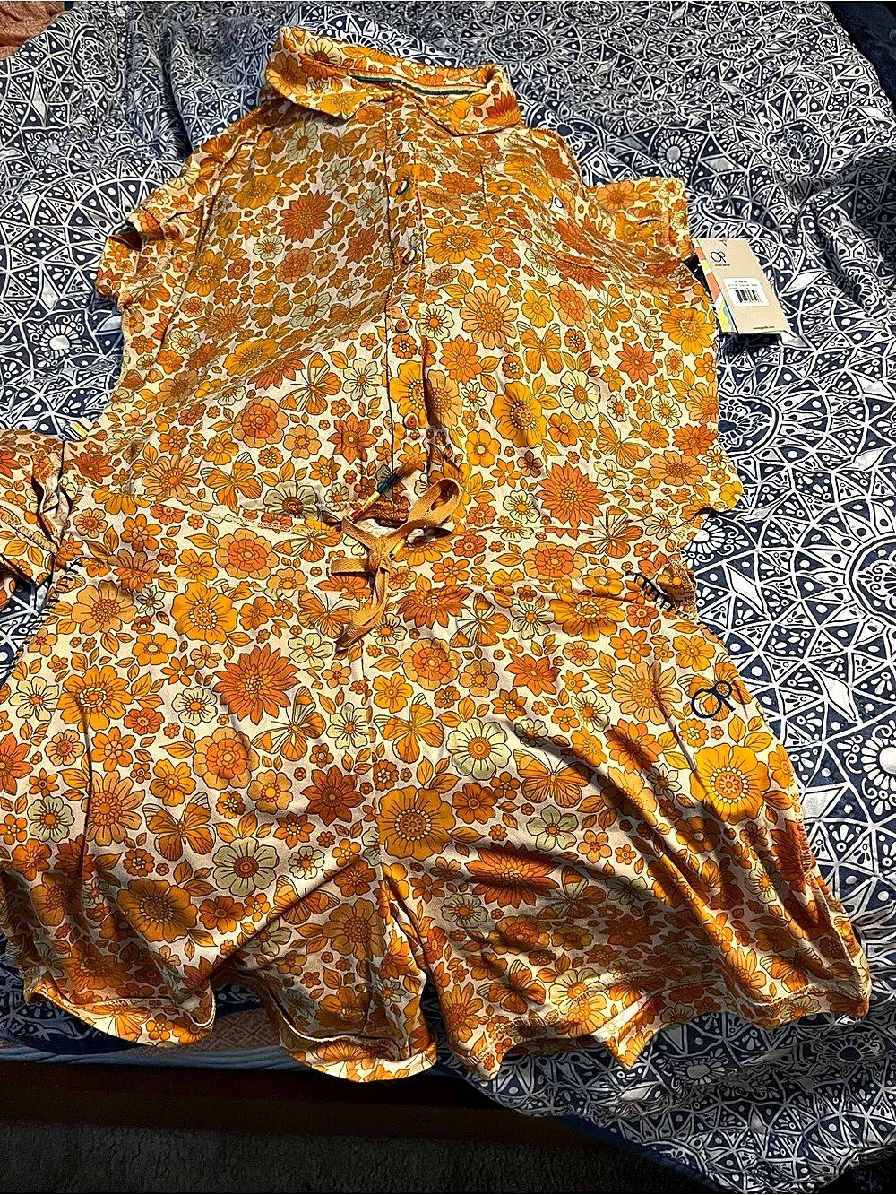 Ocean Pacific Floral 2 piece night set  in Orange & White Size Large NWT